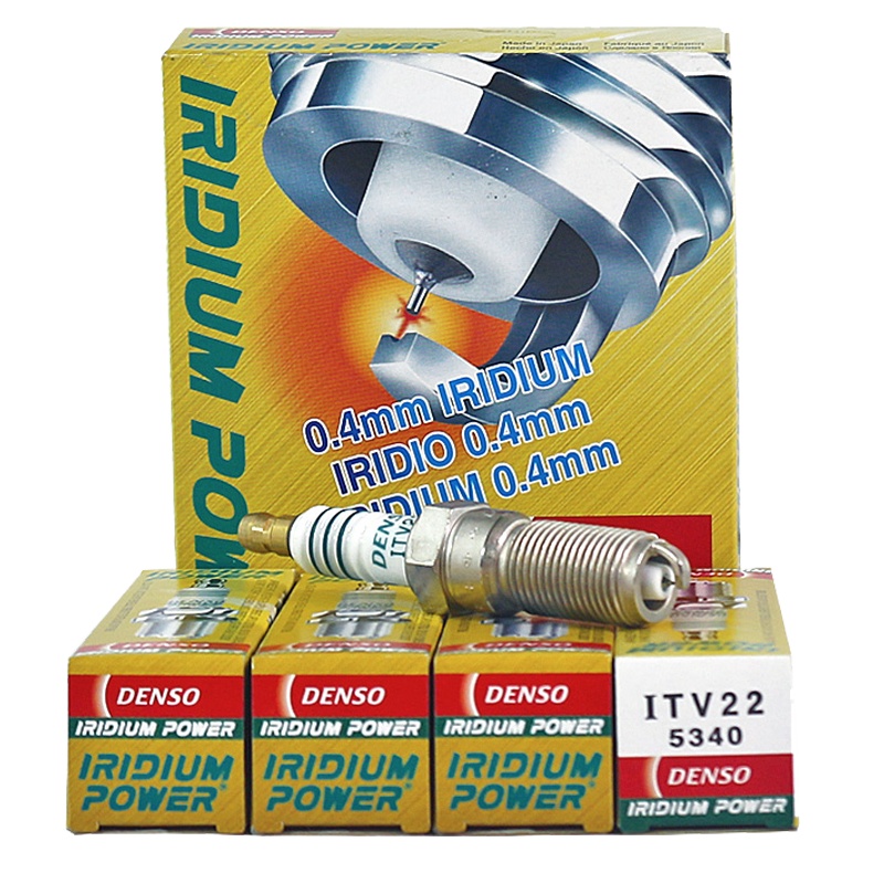 电装(DENSO)单铱金火花塞ITV22适配福克斯/翼虎/致胜/锐界/XF/沃尔沃S60/V40/捷豹/揽胜(4支装)