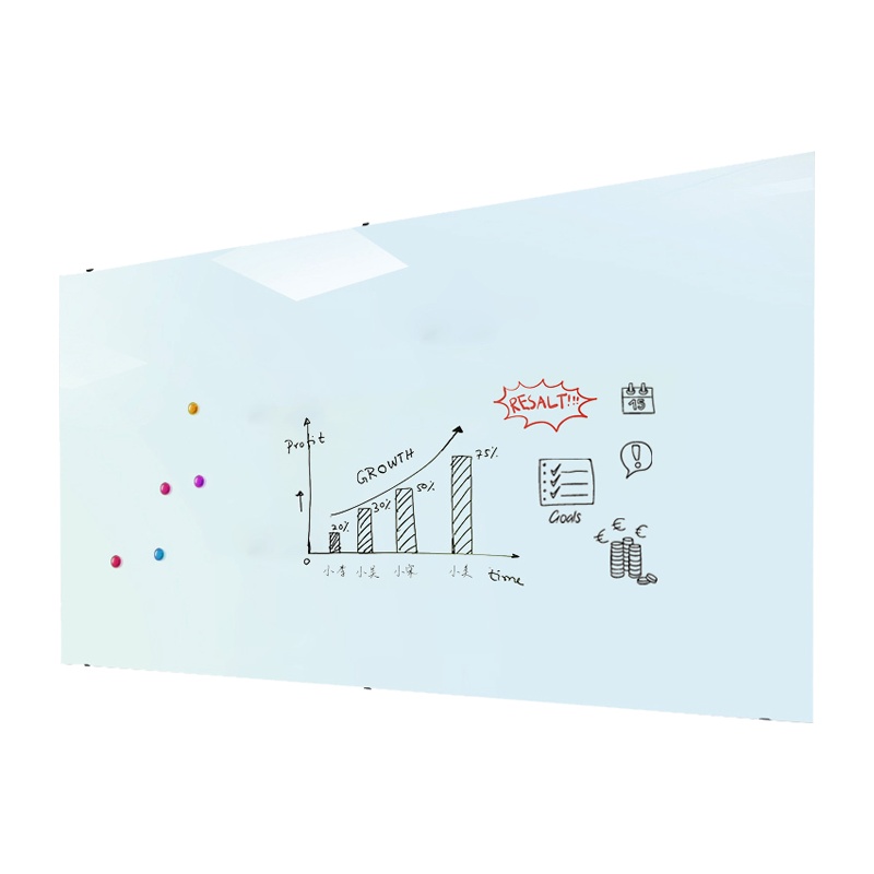 驰鹏CP-S3移动型钢化玻璃白板70*100cm 圆形支架式办公/会议玻璃白板 教学办公磁性写字板黑板培训看板会