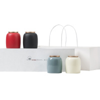 苏宁宜品 陶瓷小茶罐家用密封防潮茶叶罐便携小茶仓功夫茶具礼盒装