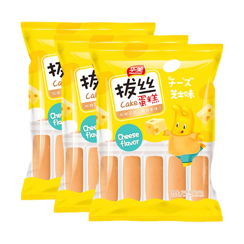 华美拔丝蛋糕芝士味220g*3袋