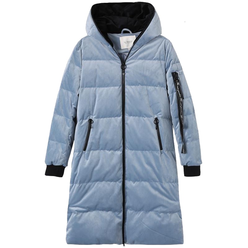 拉夏贝尔冬季新款超保暖女式羽绒服中长款外套显瘦百搭外套女60007352