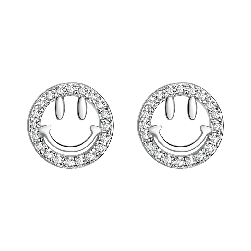 DTOTO 表情款笑脸精致简约时尚银耳饰耳钉 生日礼物