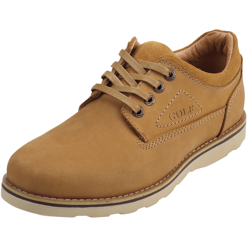 GOLF高尔夫男鞋英伦伐木鞋男磨砂皮工装鞋休闲青春潮流低帮头层牛皮马丁鞋系带板鞋
