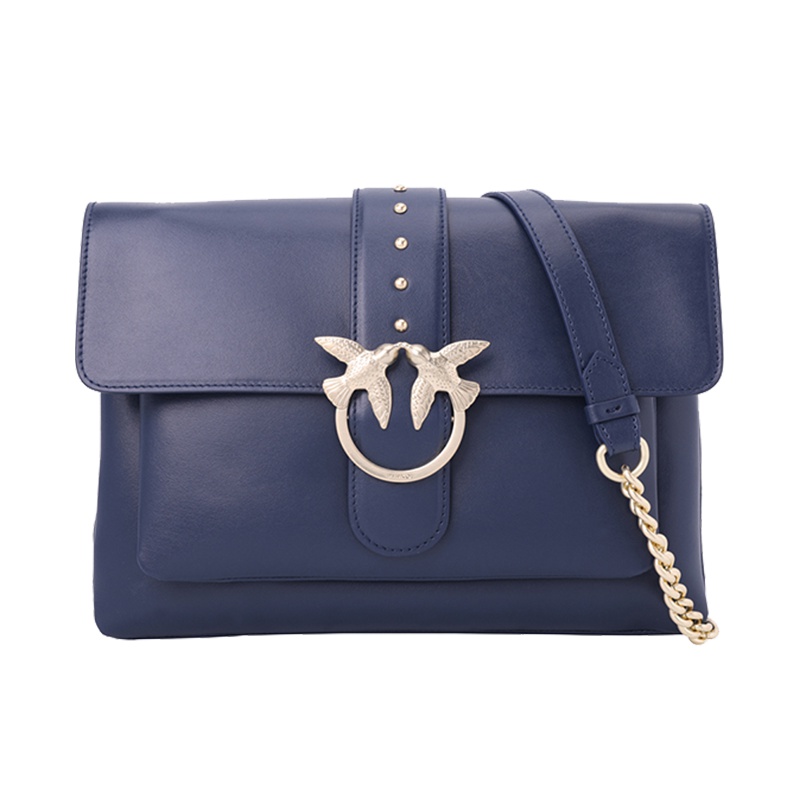 Pinko品高女士皮质拼接单肩斜挎燕子包 1P216T Y4YM G56