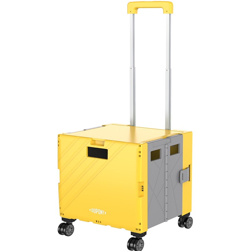 DUPONT杜邦多功能收纳盒买菜车小拉车超市折叠购物车家用轻便携小推车拉杆车拉货拖车爬楼车4轮大号灰色