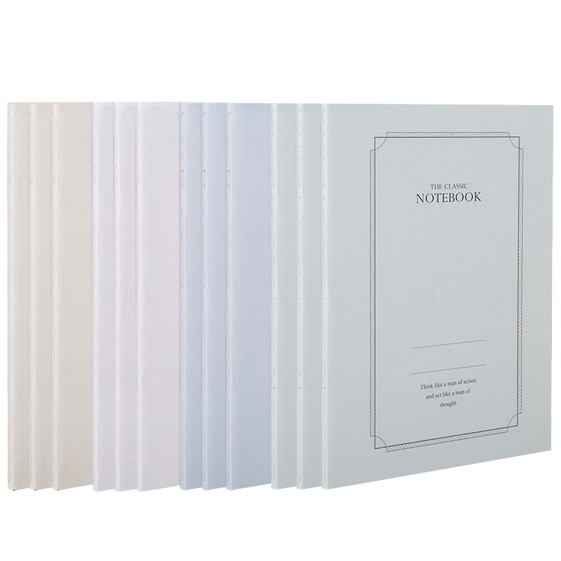 得力笔记本子素色缝线本记事本12本装A5日记本加厚车线本线装本大号可爱小清新简约大学生文具软面抄FA560SU