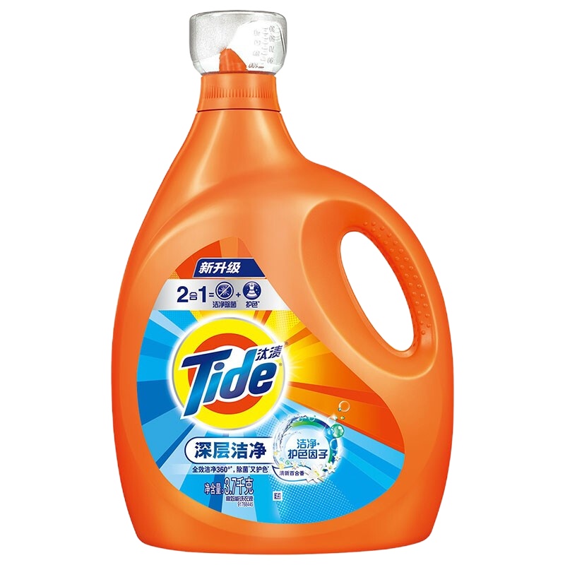 汰渍2合1护色防串色洗衣液3.7KG优惠装