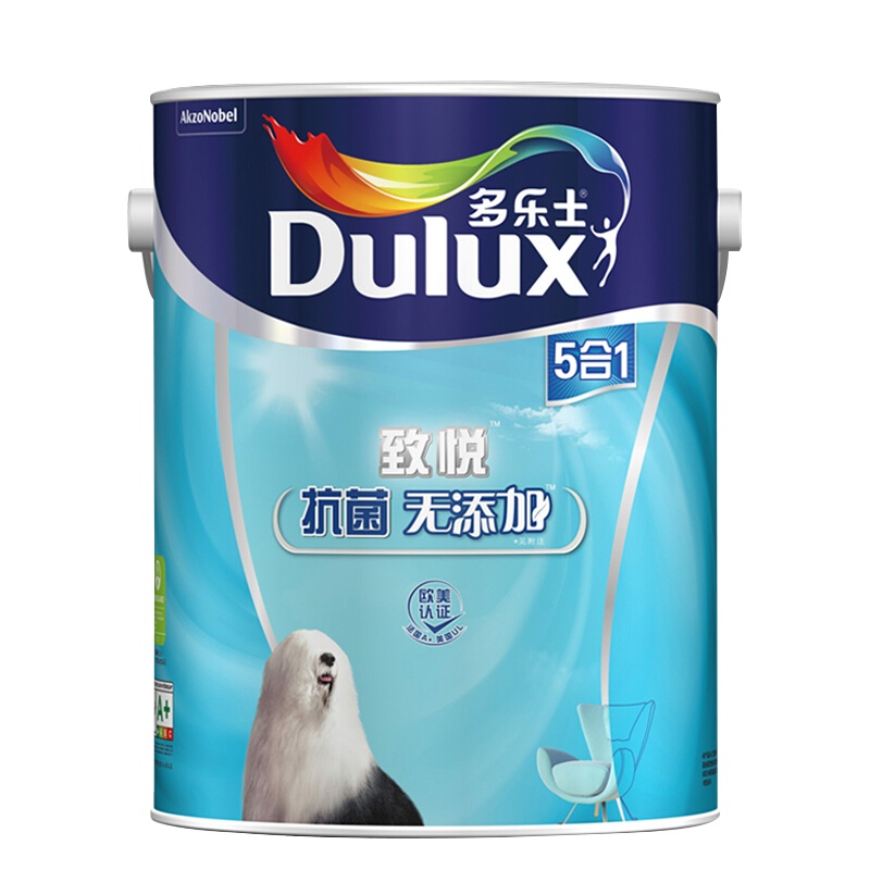 多乐士(Dulux)致悦抗菌无添加五合一 内墙乳胶漆 油漆涂料 墙面漆A741 6L