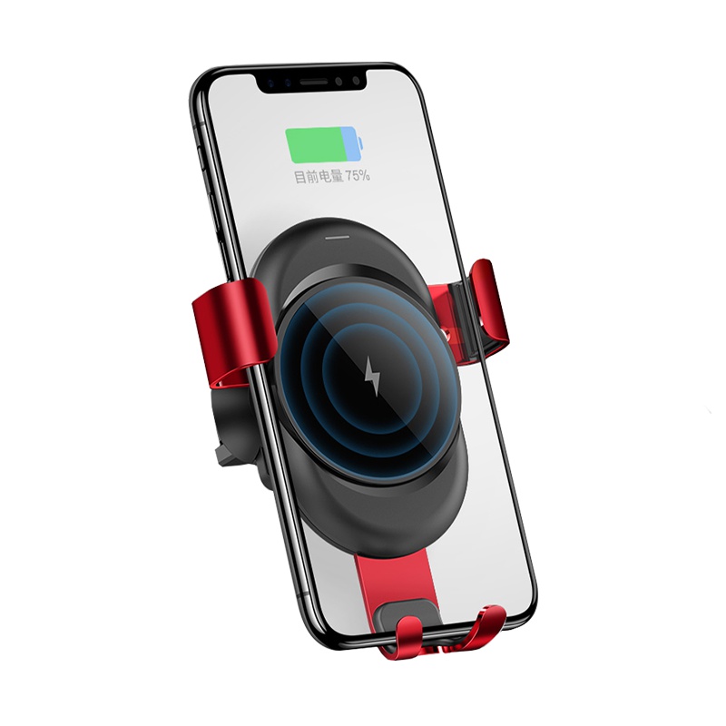 卡斐乐cafele 无线重力车载无线充 多功能创意通用款卡扣式手机支架 导航支架 苹果安卓通用 充能系列 无线充款迷夜黑