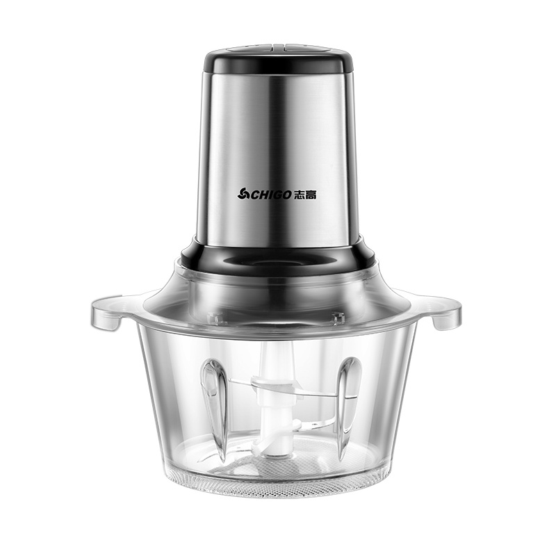 志高（CHIGO）绞肉机ZG-JR05玻璃单刀不锈钢机身加厚玻璃杯强劲电动绞肉搅馅家用料理机单刀