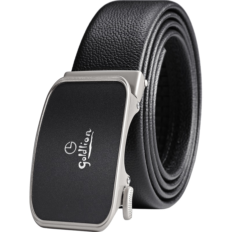 金利来(Goldlion)商务自动扣头层牛皮腰带商务休闲男款裤带皮带