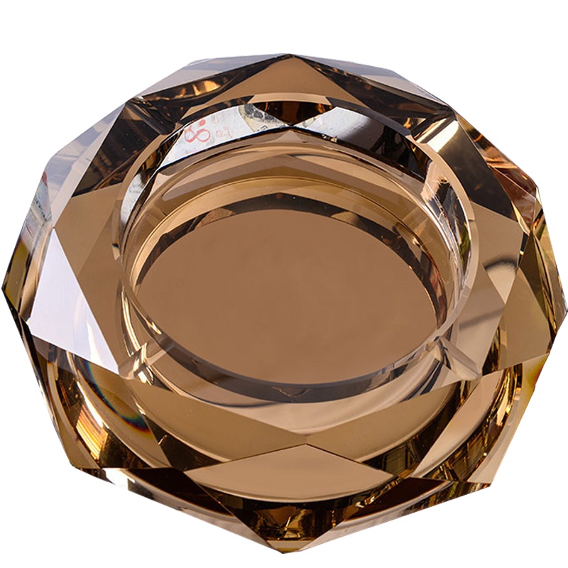 菲仕康 玻璃烟灰缸酒店物业创意潮流多功能烟灰缸家用客厅办公室大气简约北欧风 琥珀蓝