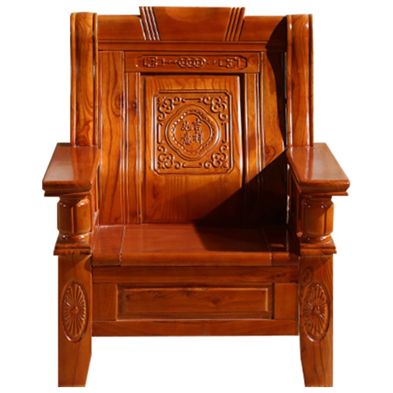 富和美木质沙发办公沙发接待会客办公室家具办公沙发木质121实木单人沙发