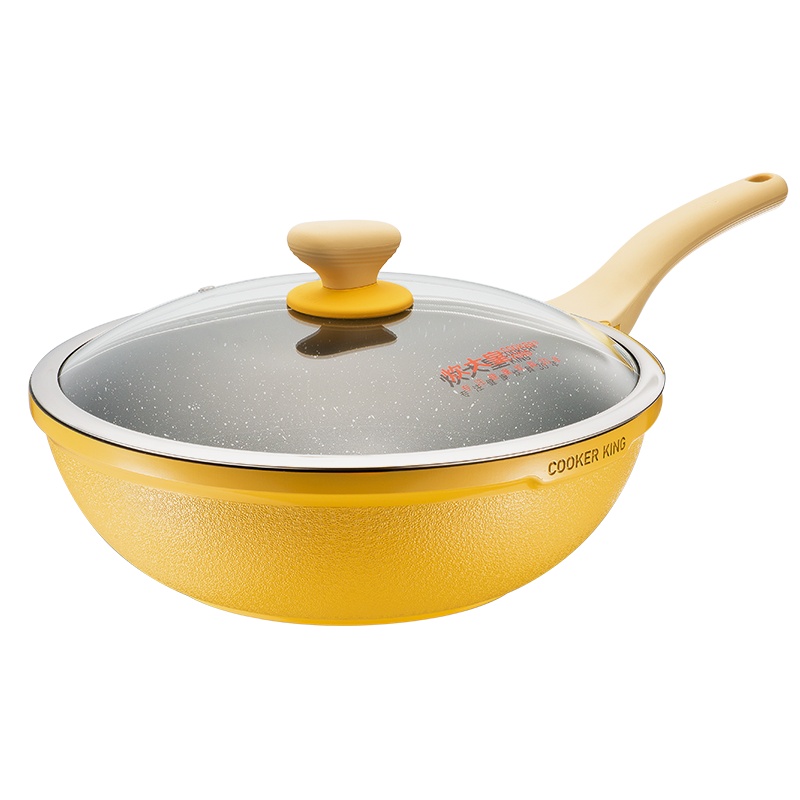 炊大皇(COOKER KING)钻石全能炒锅32cm 小雏菊不易粘家用炒锅耐磨燃气炉灶通用CG32ZS