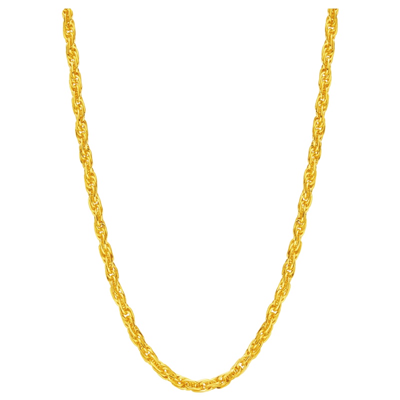 周大福扭绳链足金黄金项链计价（工费238元）F178119