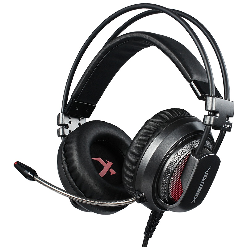 西伯利亚(XIBERIA)V10 电竞游戏耳机头戴式7.1声道重低音7彩发光电脑耳麦吃鸡耳机 灰色