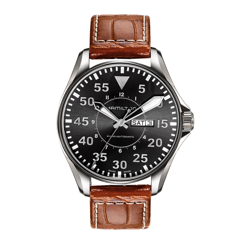 汉米尔顿(Hamilton)瑞士手表 卡其航空飞行员系列星际穿越同款自动机械男表 H64715885