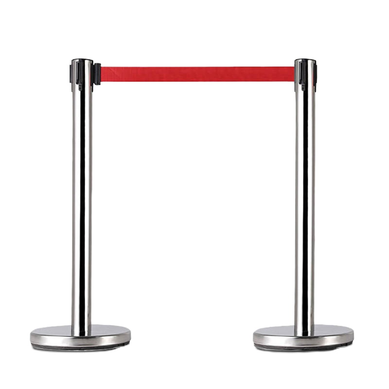 文苏 一米栏logo可定制 不锈钢隔离带栏杆座 安全护栏1米线 排队柱警戒围栏伸缩带栏杆