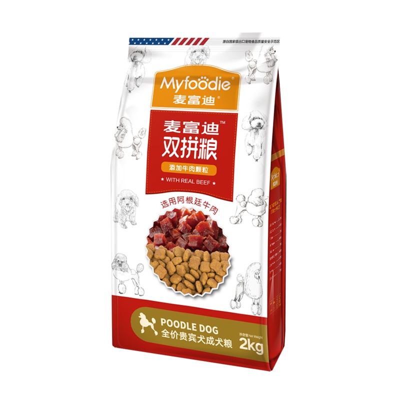 麦富迪狗粮贵宾泰迪成犬专用牛肉双拼粮2kg 主粮