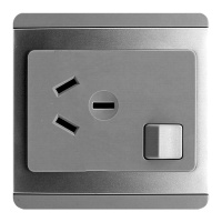 三孔面板插座带开关220V 10A