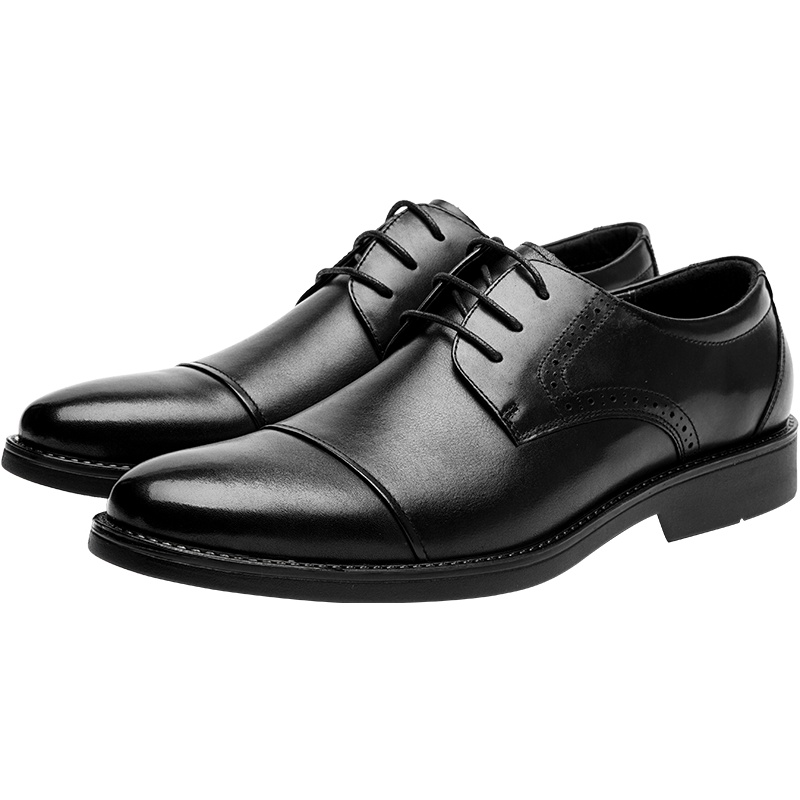 柒牌SEVEN男鞋2020年软底真皮商务百搭舒适英伦系带