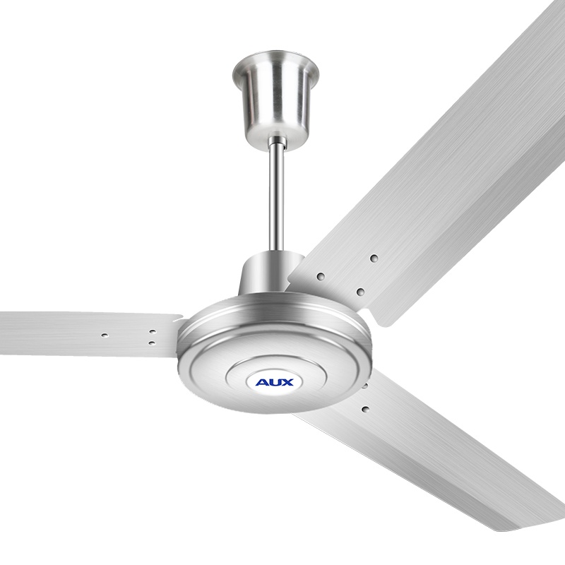 奥克斯吊扇家用客厅餐厅吊式电风扇工业大风力铁叶48寸120厘米黑色壁控款