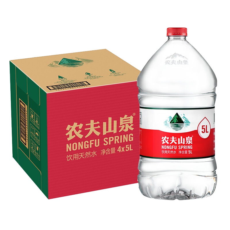 农夫山泉 饮用水 饮用天然水5L*4桶 整箱装