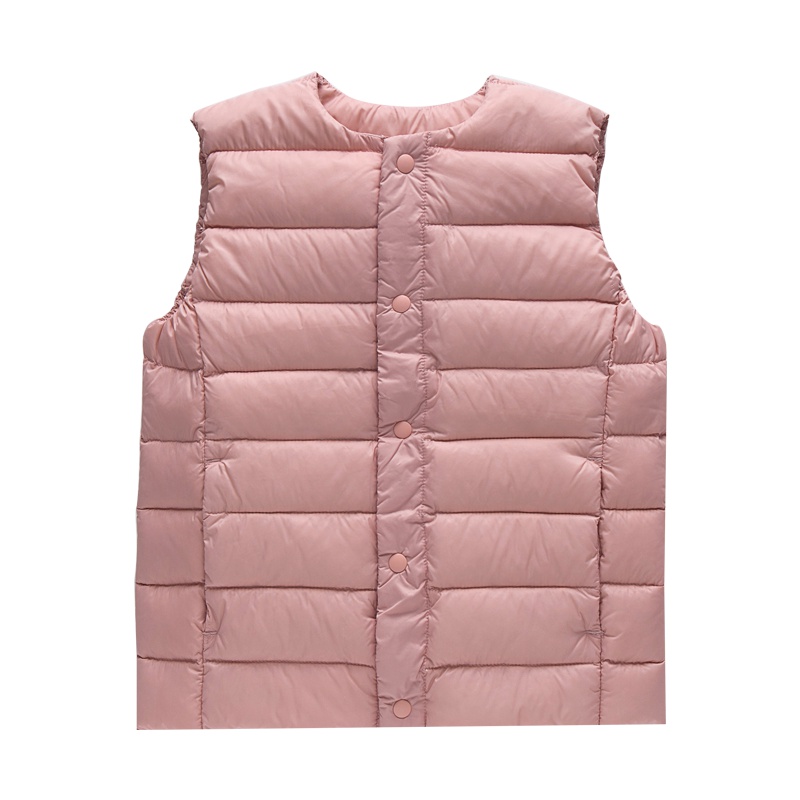 拉里宝贝Lioniebaby童装2019秋冬新品儿童轻薄羽绒服男女童内外穿保暖防风羽绒背心内搭豆沙粉