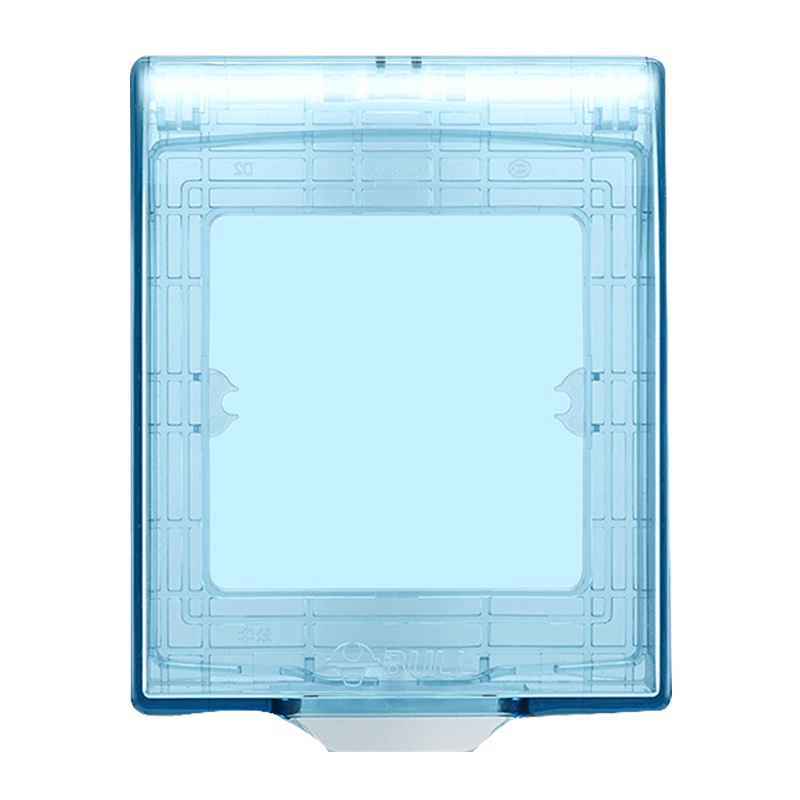 公牛(BULL)开关插座86型开关插座 防溅盒插座浴室F03AS 蓝色 透明防溅盒