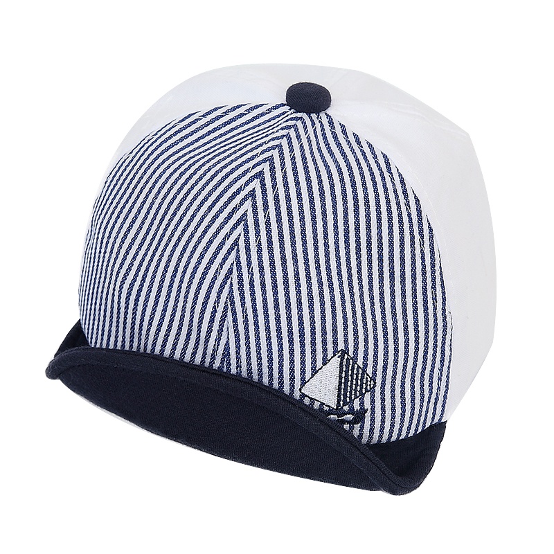 milky friends春夏宝宝帽子棒球帽子可爱帆船条纹男女童帽子婴幼儿鸭舌帽子