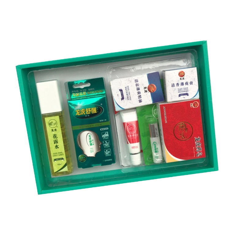 龙虎 防暑降温套装(花露水、龙虎舒醒、清凉薄荷精油、清香薄荷膏、yao皂、清凉霜、龙虎舒醒精华露)