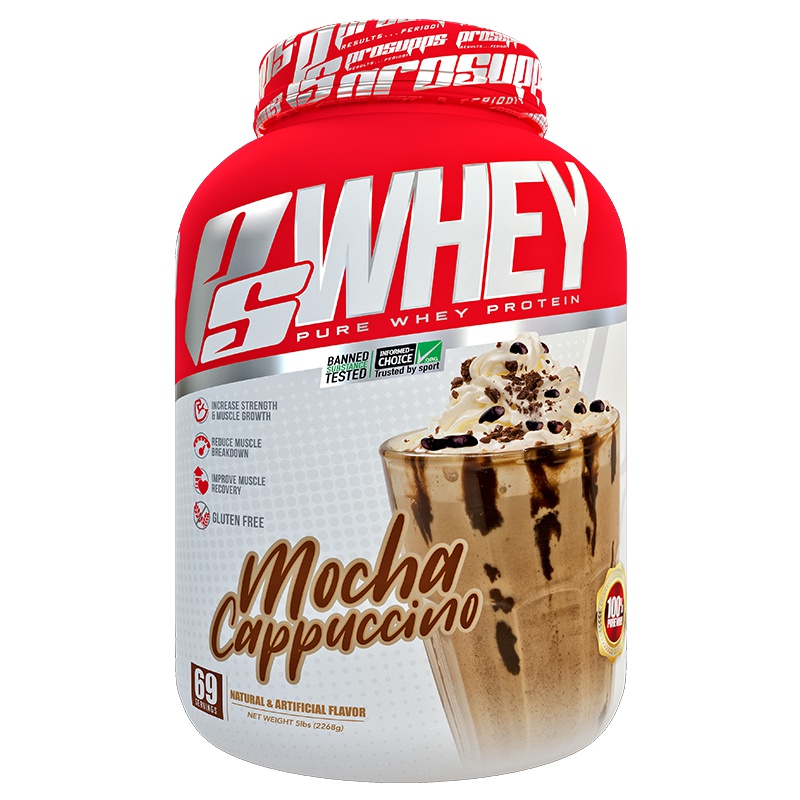 海德力ProSupps 乳清蛋白粉5磅男女运动健身健肌蛋白质粉 卡布奇诺咖啡味