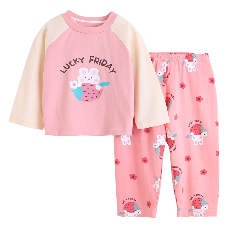 南极人女童睡衣婴儿秋季新款纯棉家居服女宝宝春秋全棉保暖空调服