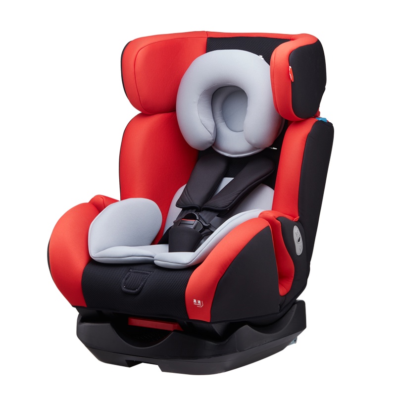 gb好孩子高速儿童宝宝汽车安全座椅 ISOFIX接口 360度旋转 双向安装 CS772-A002 红灰色(0-7岁)