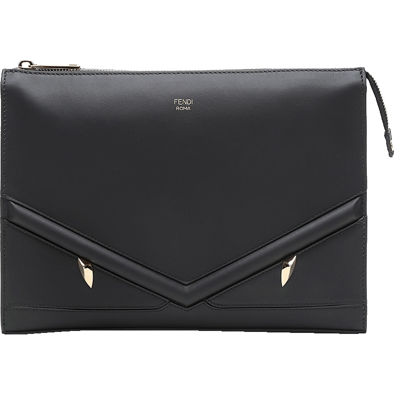 FENDI 男士BAG BUGS眼睛贴花牛皮手拿包 7VA433 A5EW