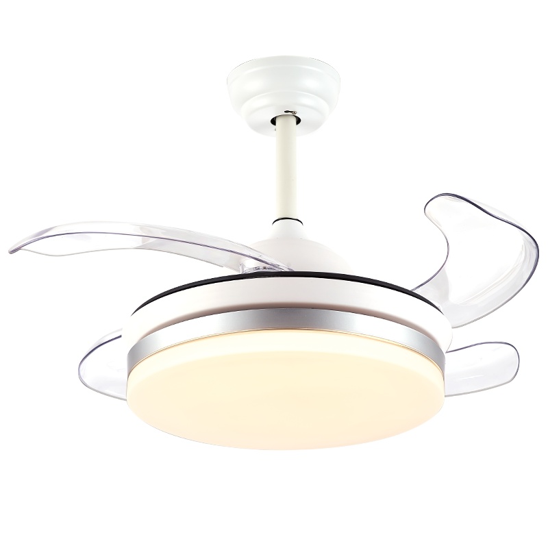 FSL佛山照明 LED风扇灯吊扇灯隐形扇叶餐吊灯现代中式客厅餐厅灯遥控三段调光铁艺灯