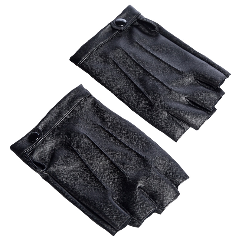 蒙斯朗瑞 皮手套男韩版潮开车半指手套男春夏防晒新品户外运动山地车骑行手套露指