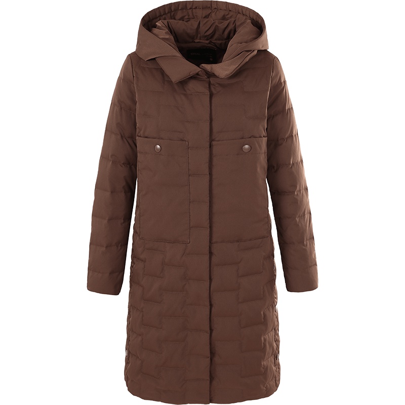 艾莱依2018冬新款羽绒服女中长款韩版修身显瘦女装