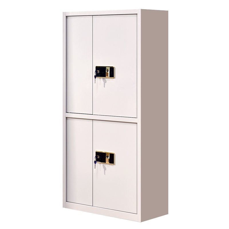 欧宝美电子保密柜档案柜资料柜加厚钢板分体双节大型密码锁钢制办公柜文件柜 灰色