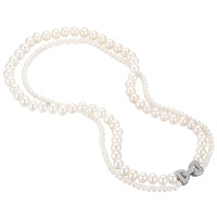 佰色传情天然淡水珍珠项链双层多层锁骨链时尚气质