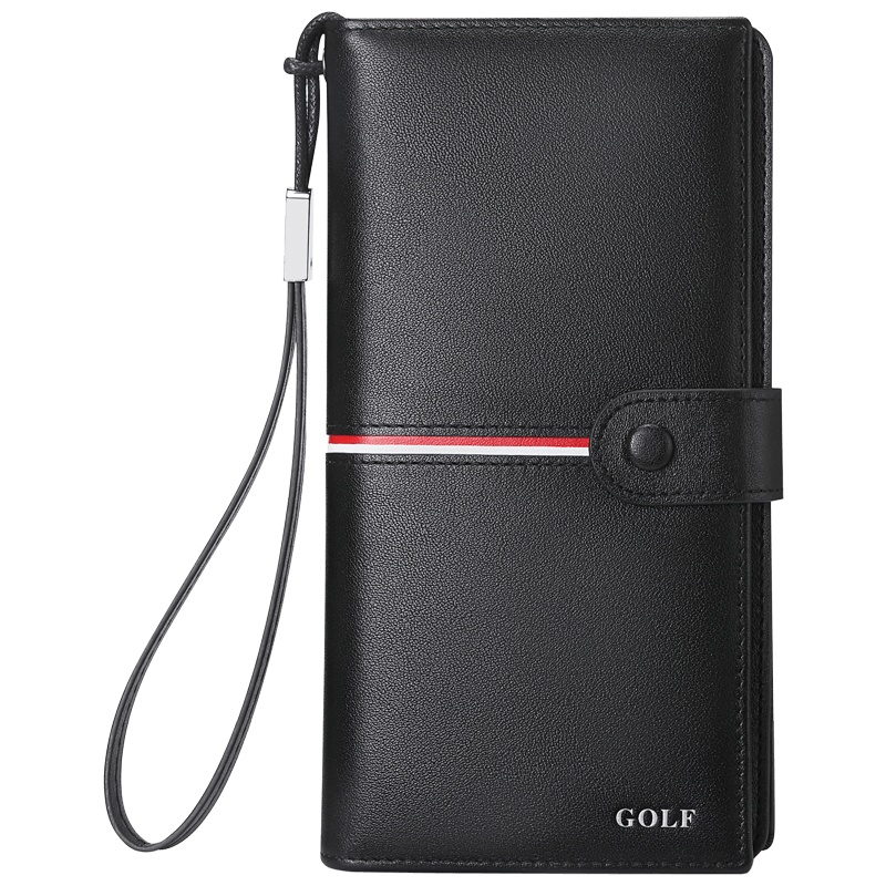 高尔夫GOLF包包男卡包多卡位大容量头层牛皮长款卡包男薄款零钱包