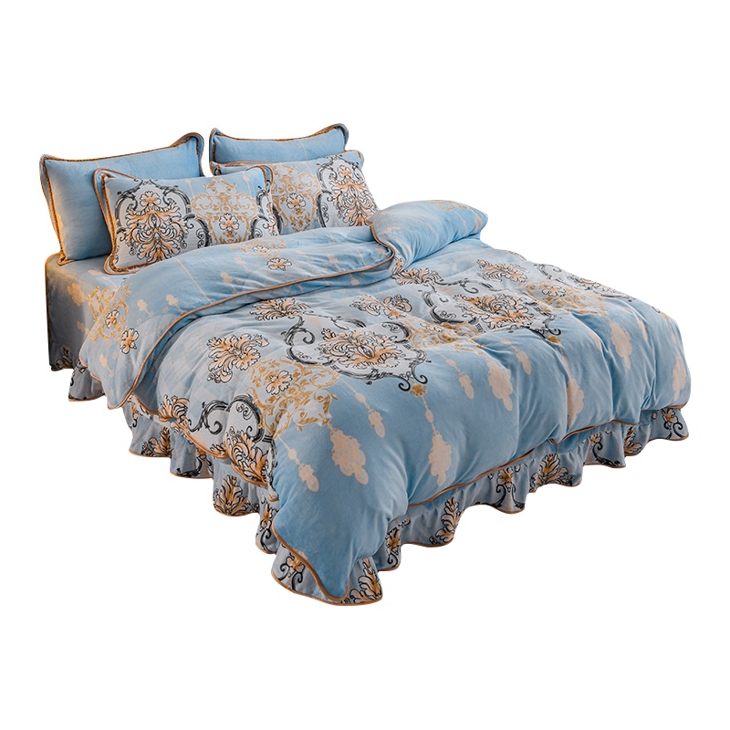 南极人(NanJiren) 金貂绒保暖四件套珊瑚绒法莱绒双面加厚法兰绒被套床单人三件套床上用品