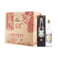 金门高粱酒 白酒 双龙系列白金龙 清香型 58度 600ml*12 整箱装 高度白酒