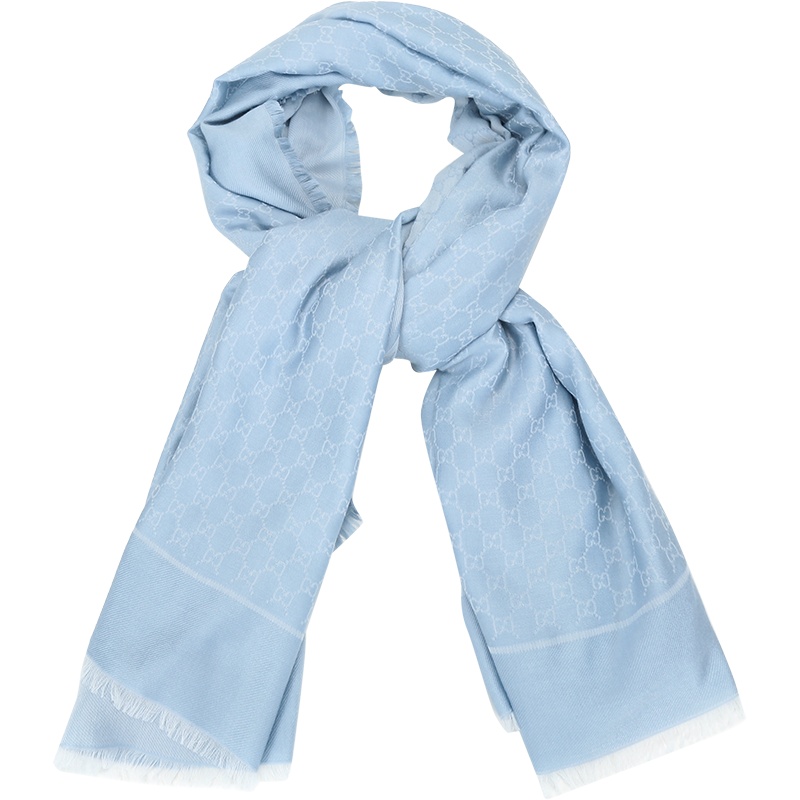 GUCCI 古驰 女士 羊毛/混纺流苏边围巾披肩 631416 3GF71