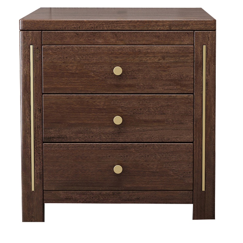 鑫金虎 北欧实木床头柜现代轻奢胡桃木新中式简约床边收纳柜储物一体柜子