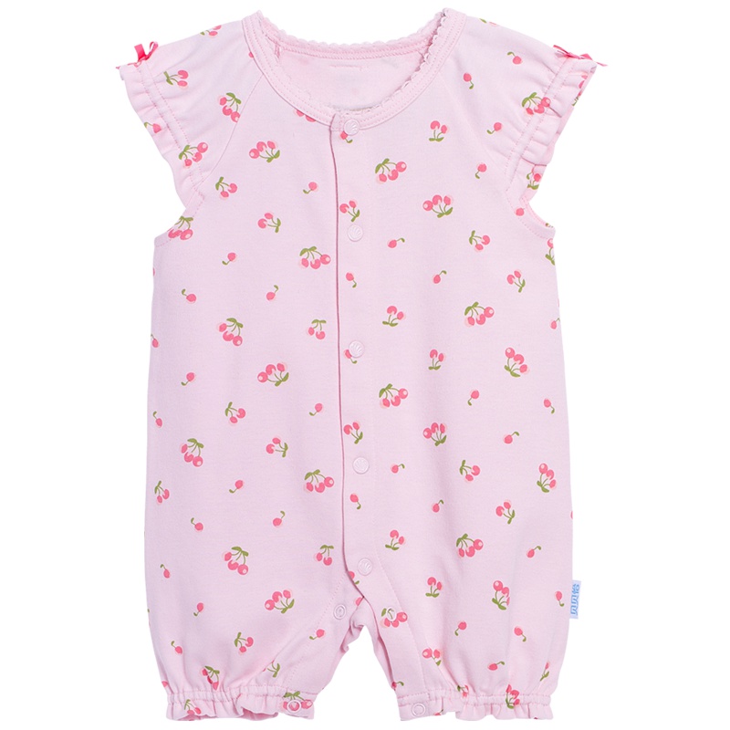 贝贝怡婴儿连体衣夏季短袖夏装女宝哈衣宝宝爬爬服172L086
