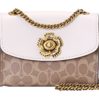 COACH 蔻驰 PARKER口盖包 老花拼皮金扣34256 PVC/牛皮革