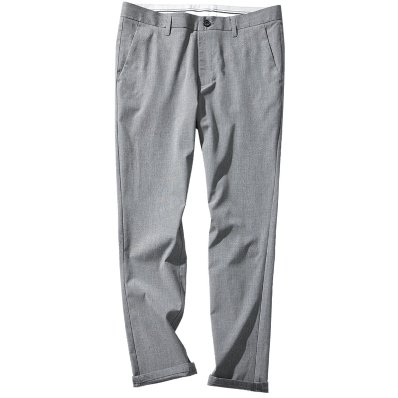 千纸鹤男装韩版修身格子休闲裤2019春夏弹力英伦风青年长裤70125