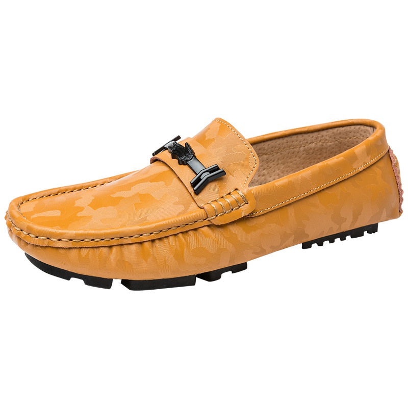 卡帝乐鳄鱼CARTELO 头层牛皮职场套脚商务皮鞋男士休闲鞋乐福鞋德比鞋