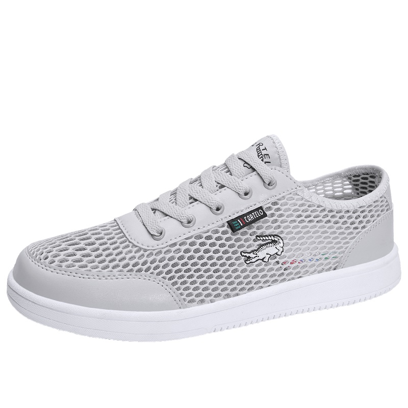 卡帝乐鳄鱼CARTELO 春夏新款运动休闲男鞋子韩版时尚潮流网面透气轻盈舒适跑步